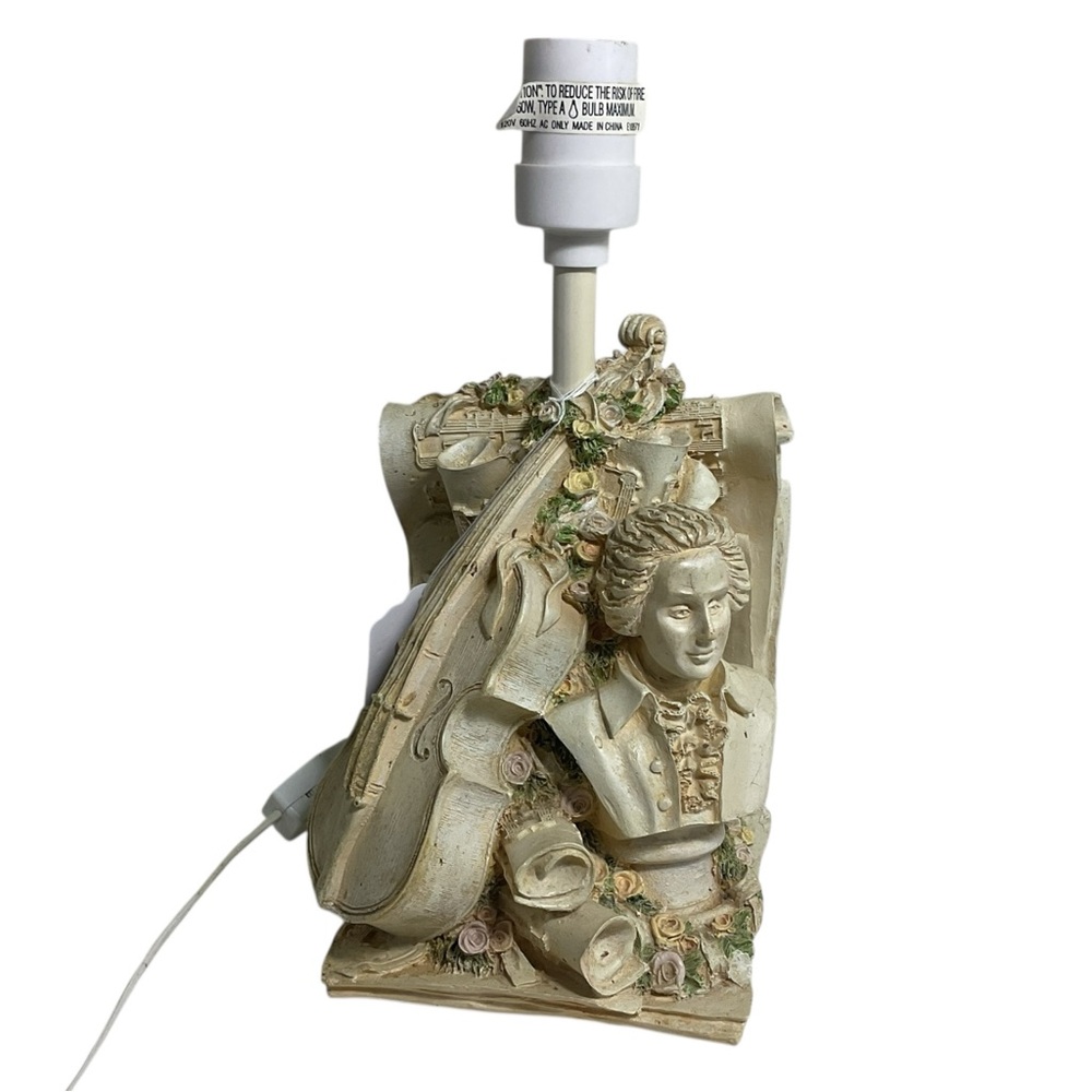 Vintage Beethoven Figural Table Lamp Classical Music Composer Sculpture Desk Acc